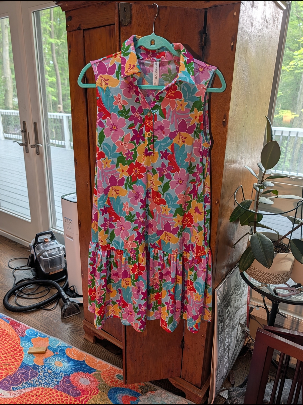 Floral Sleeveless Midi Dress - Multicolor